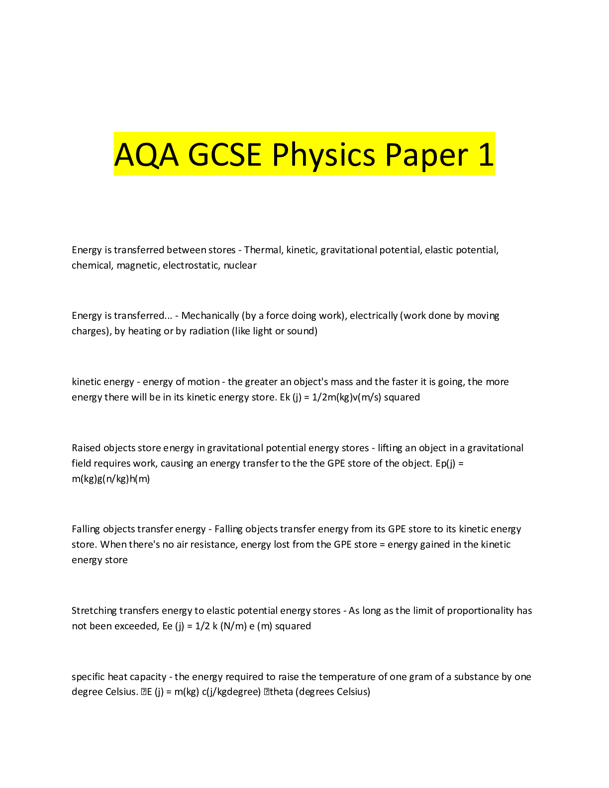 Aqa Gcse Physics Paper 1 Browsegrades 4180